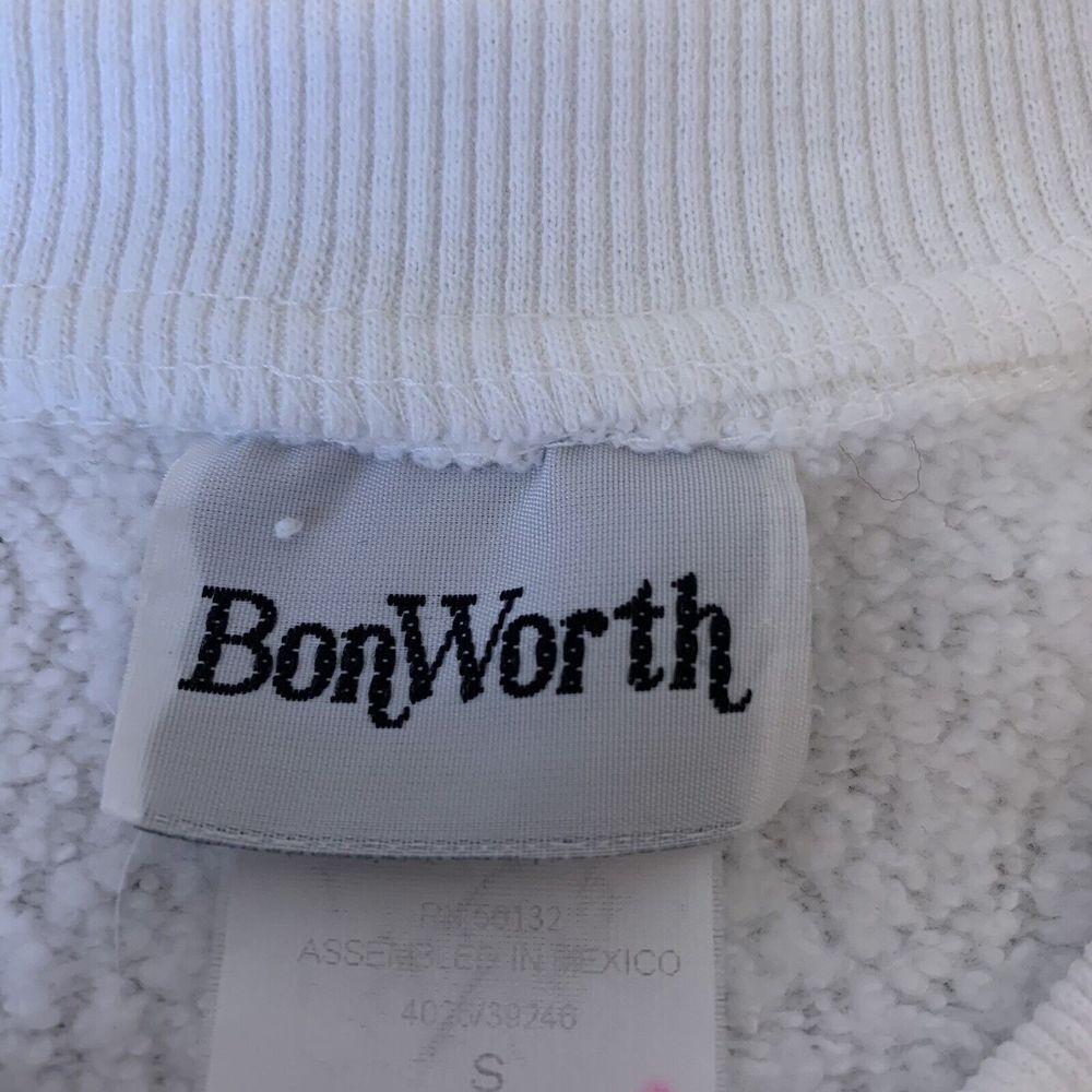 BonWorth Sweater Womens Small white Embroidered Faux Pearls Button Up Vintage - Picture 6 of 12